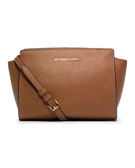 michael kors selma medium messenger brown